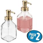 mDesign Glass Soap Dispenser Pump Bottle - 2 Pack