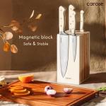 CAROTE 11-Piece Stainless Steel Knife Set with Block