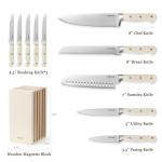 CAROTE 11-Piece Stainless Steel Knife Set with Block