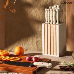 CAROTE 11-Piece Stainless Steel Knife Set with Block