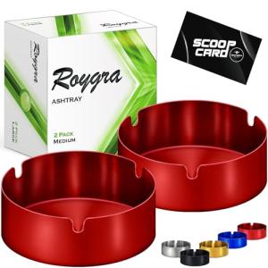 Roygra Stainless Steel Outdoor Ashtray (2 Pack)