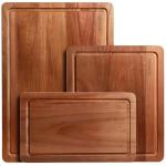 Wooden Cutting Boards Set with Juice Grooves