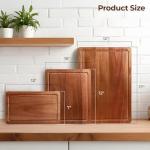Wooden Cutting Boards Set with Juice Grooves