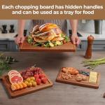 Wooden Cutting Boards Set with Juice Grooves