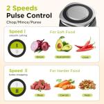 KOIOS 500W Food Processor with Dual Bowls and Blades