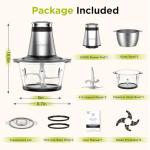 KOIOS 500W Food Processor with Dual Bowls and Blades