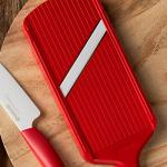Kyocera Ceramic Mandolin Slicer with Guard, Red