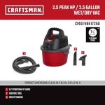 Craftsman 2.5 Gallon Wet Dry Shop Vacuum