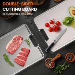 Double-Sided Stainless Steel Cutting Board for Kitchen
