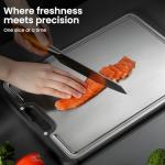 Double-Sided Stainless Steel Cutting Board for Kitchen
