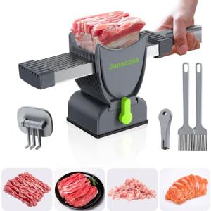 Manual Fresh Meat Slicer with 17 Adjustable Blades