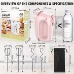 GUALIU Pink Electric Hand Mixer with Attachments