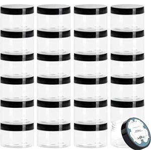 24 Pack BPA-Free Clear Plastic Jars with Lids