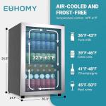 EUHOMY 4.5 Cu.ft Mini Beverage Refrigerator and Cooler
