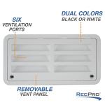 RecPro 20" Dometic Refrigerator Side Wall Vent, White