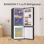 BANGSON 7.1 Cu.Ft Stainless Steel Refrigerator and Freezer