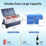 Portable 12V Car Refrigerator with Dual Zone Control