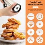 Stainless Steel Churro Maker with Nozzles and Tips