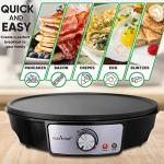 Nutrichef 12-Inch Electric Crepe Maker & Griddle