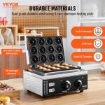 VEVOR Electric Donut Maker, 12 Hole Non-stick Machine