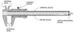Spurtar 6" Manual Vernier Caliper Measuring Tool
