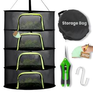 4-Layer Herb Drying Rack with Garden Pruning Shears