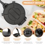Heavy Duty Cast Iron Tortilla Press, 10-inch