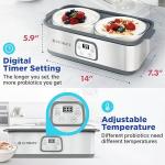 Probiotic Yogurt Maker with Adjustable Time & Temp