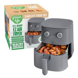 GreenLife 4.5QT PFAS-Free Air Fryer, Adjustable Temp