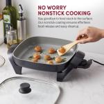 Elite Gourmet 12" Ceramic Electric Skillet – Dark Grey