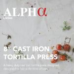 Alpha Living 8-Inch Cast Iron Tortilla Press