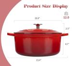 5.5 Quart Enameled Cast Iron Dutch Oven, Red