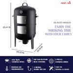 Realcook 20-Inch Vertical Charcoal BBQ Smoker