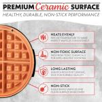 Gourmia Nonstick Belgian Waffle Maker with Indicator Lights