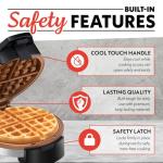 Gourmia Nonstick Belgian Waffle Maker with Indicator Lights