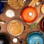 Blue Enamel Cast Iron Dutch Oven - 6 Quart