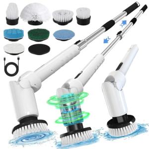 Cordless Electric Spin Scrubber with 8 Brush Heads