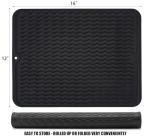 Large Non-Slip Silicone Dish Drying Mat - Black