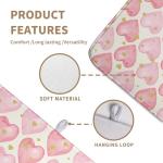 Pink Heart Dish Drying Mat for Kitchen Countertops