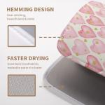 Pink Heart Dish Drying Mat for Kitchen Countertops