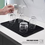 Large Non-Slip Silicone Dish Drying Mat - Black
