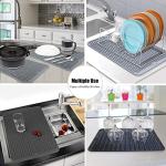 Large Non-Slip Silicone Dish Drying Mat - Black