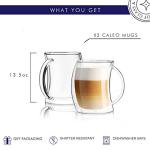 JoyJolt Caleo Double Wall Coffee Cups Set of 2