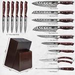 16-Piece Japanese Kitchen Knife Set with Block
