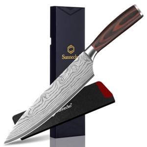 Sunnecko 8" High Carbon Chef Knife with Sheath