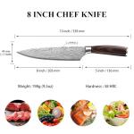 Sunnecko 8" High Carbon Chef Knife with Sheath