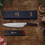 Sunnecko 8" High Carbon Chef Knife with Sheath