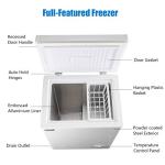 Compact 3.5 Cu.Ft White Chest Freezer with Basket