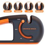 Orange Ninja 4-Stage Knife Sharpener with Grip