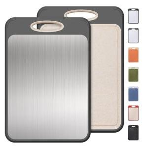 Large Double-Sided Stainless Steel Cutting Board